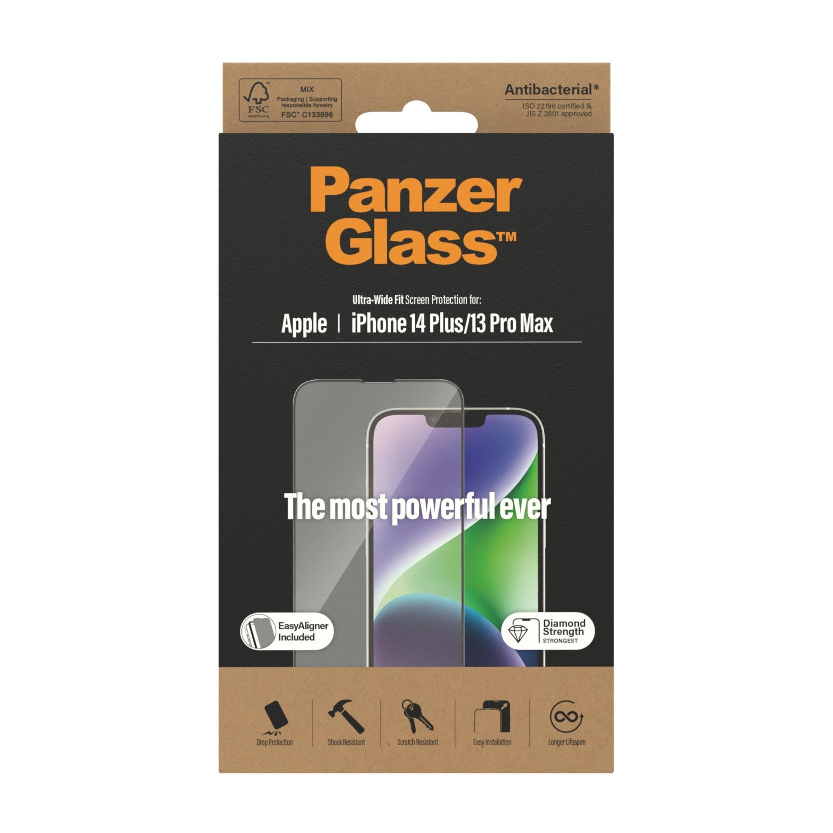 PanzerGlass® Skærmbeskyttelse iPhone 14 Plus | 13 Pro Max | Ultra-Wide Fit m. EasyAligner